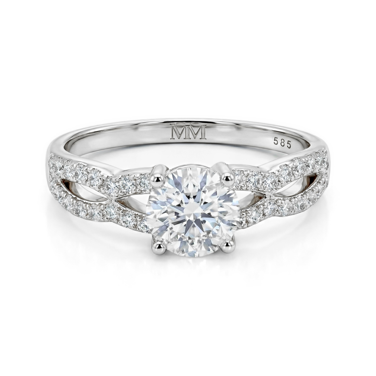 Verity - Moissanite Verlovingsring met Gedraaide Band