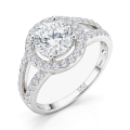 Regalyn - Moissanite Verlovingsring Met Halo En Split-Shank Design