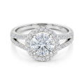 Regalyn - Moissanite Verlovingsring Met Halo En Split-Shank Design