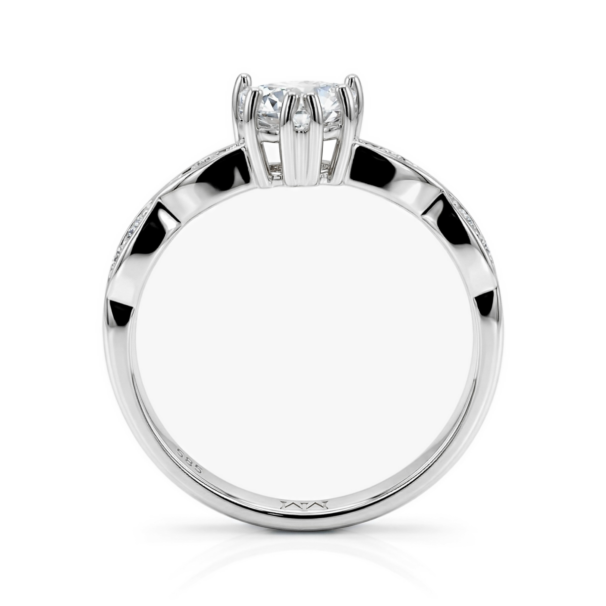 Affection - Hart Geslepen Moissanite Verlovingsring Met Gedraaide Band