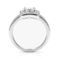Sanctum - Cushion Geslepen Moissanite Verlovingsring Met Vintage Halo En Pavé Band