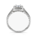 Paragone - Princess Geslepen Moissanite Halo Verlovingsring Met Textuurband