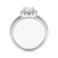Dynara - Moissanite Verlovingsring Met Halo En Pavé Band