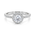 Dynara - Moissanite Verlovingsring Met Halo En Pavé Band
