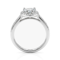 Amoria - Hart Geslepen Moissanite Verlovingsring Met Halo En Pavé Zet Zijstenen