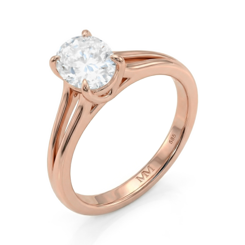 Grace - Ovaal Split-Shank Moissanite Ring