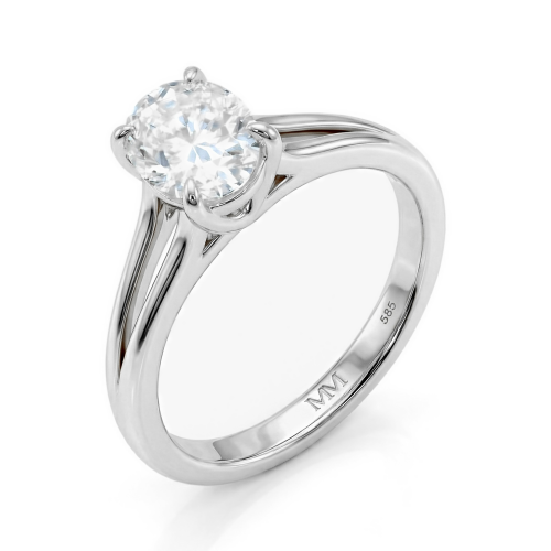 Grace - Ovaal Split-Shank Moissanite Ring
