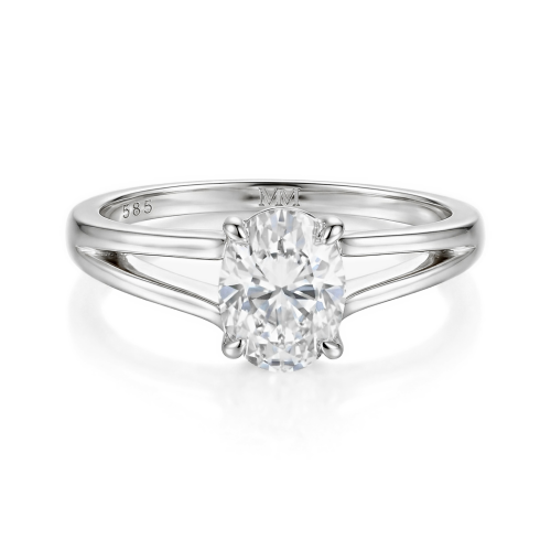 Grace - Ovaal Split-Shank Moissanite Ring