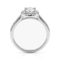 Orletta - Ovaal Moissanite Verlovingsring met Pavé Halo en Band