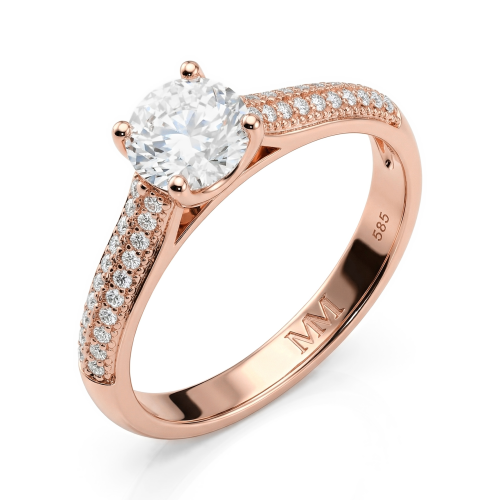 Venette - Moissanite Verlovingsring Met Pavé Zijstenen