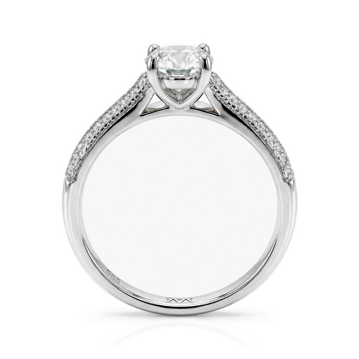 Venette - Moissanite Verlovingsring Met Pavé Zijstenen