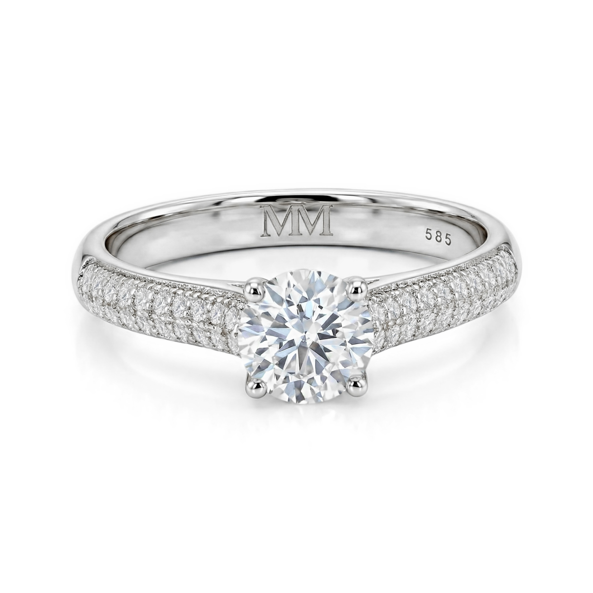 Venette - Moissanite Verlovingsring Met Pavé Zijstenen