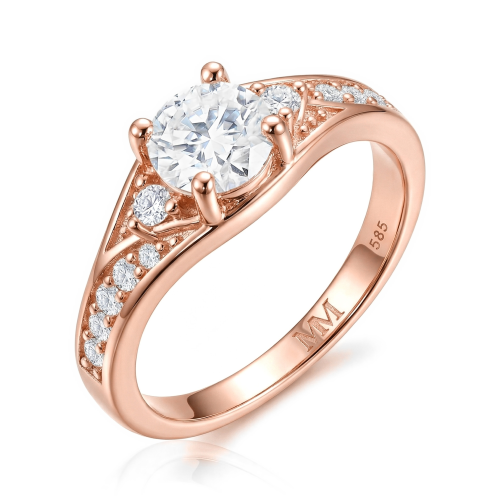 Seraphis - Moissanite Verlovingsring Met Zijstenen