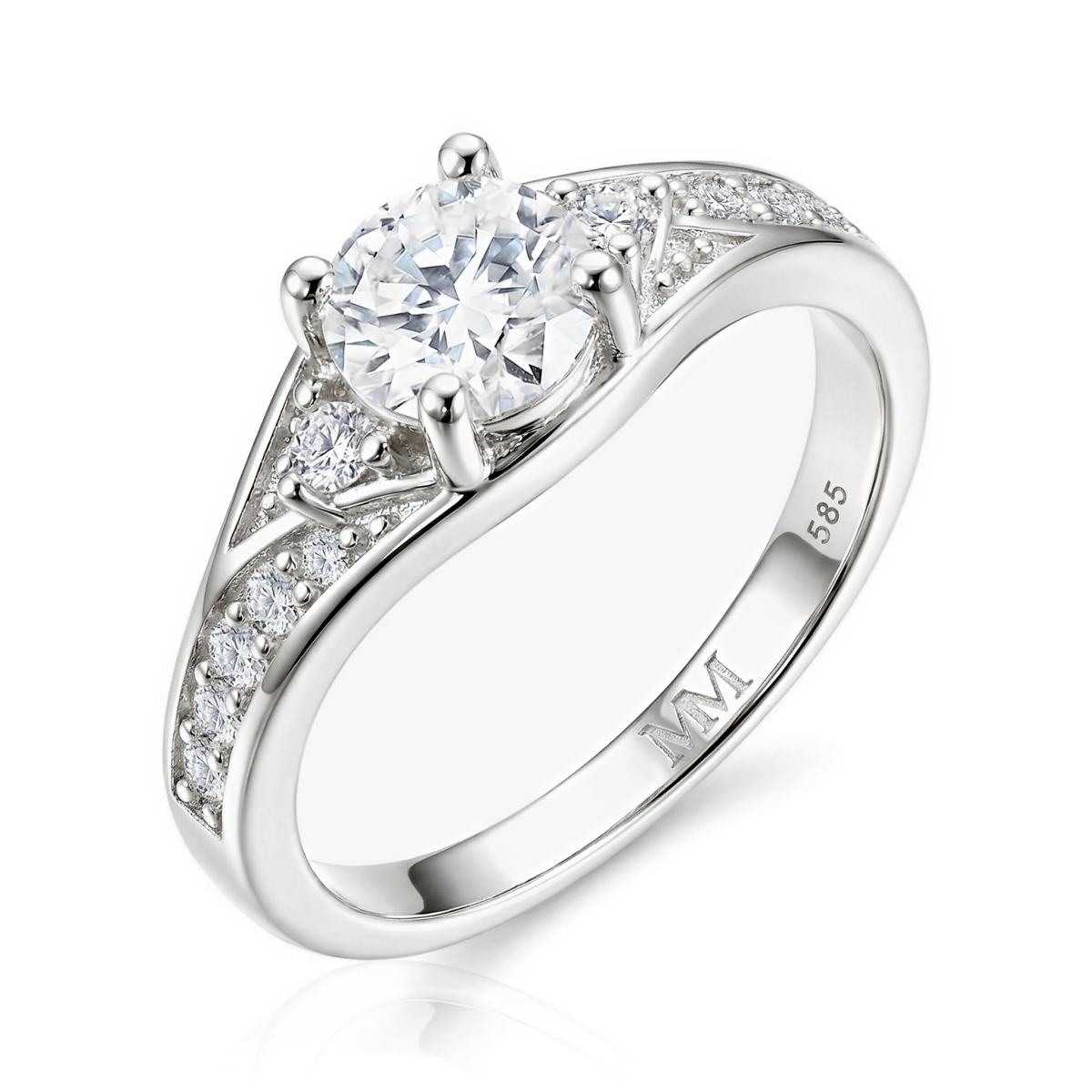 Seraphis - Moissanite Verlovingsring Met Zijstenen