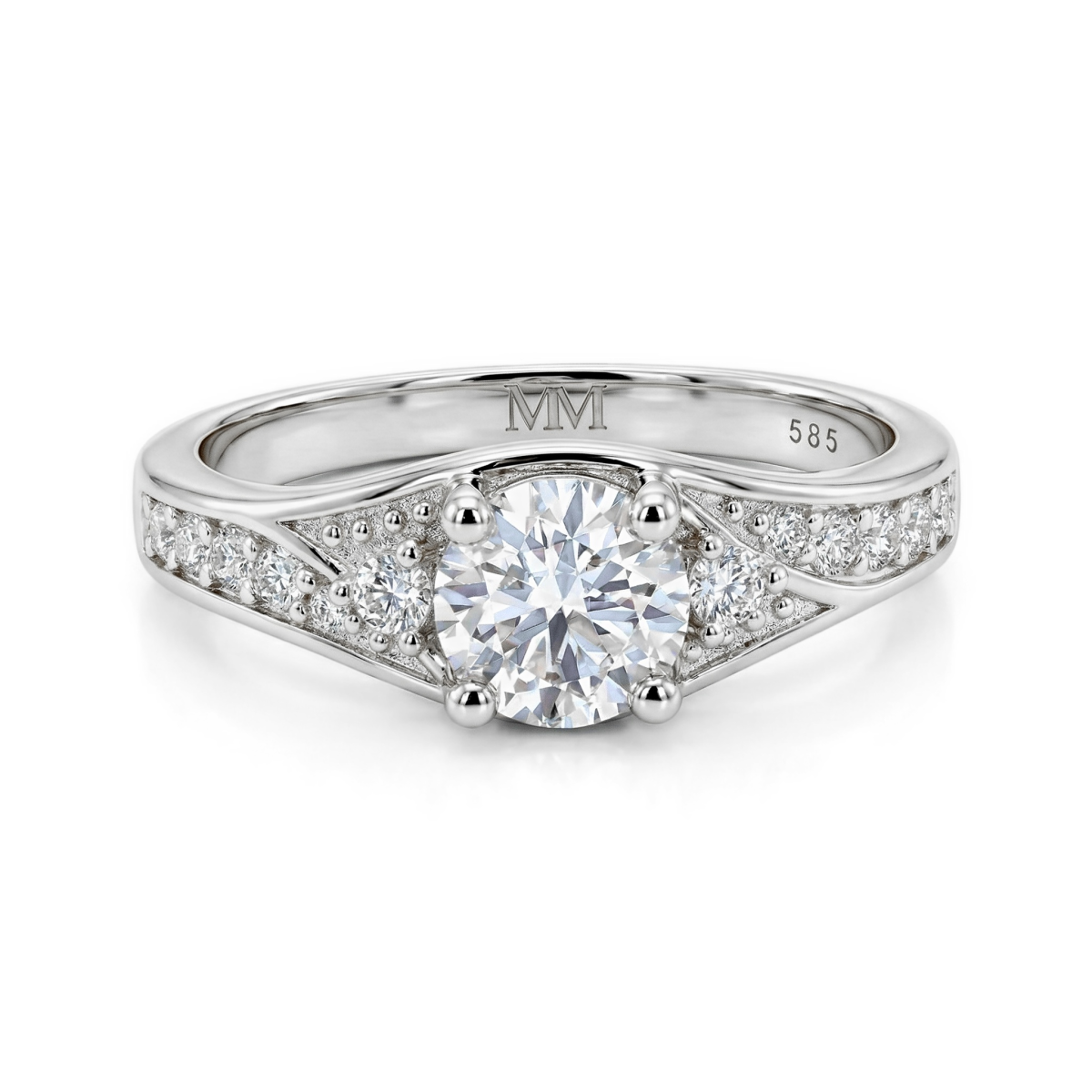 Seraphis - Moissanite Verlovingsring Met Zijstenen