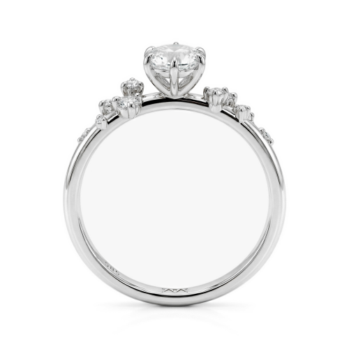 Aurora - Moissanite Ring met Minimalistische Zijstenen