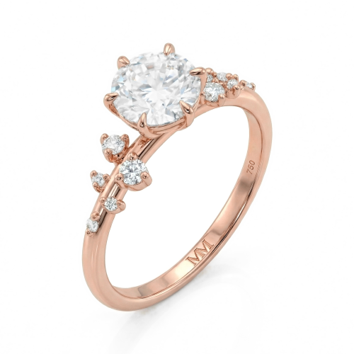 Aurora - Moissanite Ring met Minimalistische Zijstenen