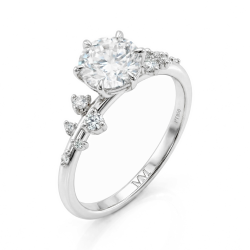 Aurora - Moissanite Ring met Minimalistische Zijstenen