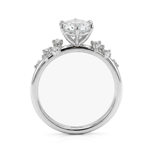 Aurora - Moissanite Ring met Minimalistische Zijstenen