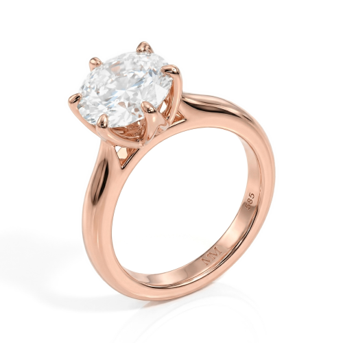 Yulia - Solitair Moissanite Ring in Tulpenzetting