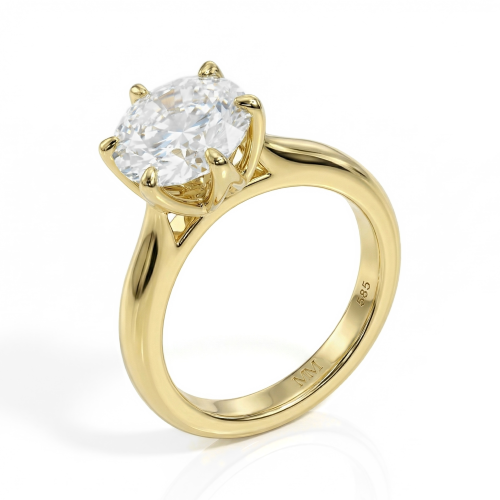 Yulia - moissanite solitair ring in een tulpzetting
