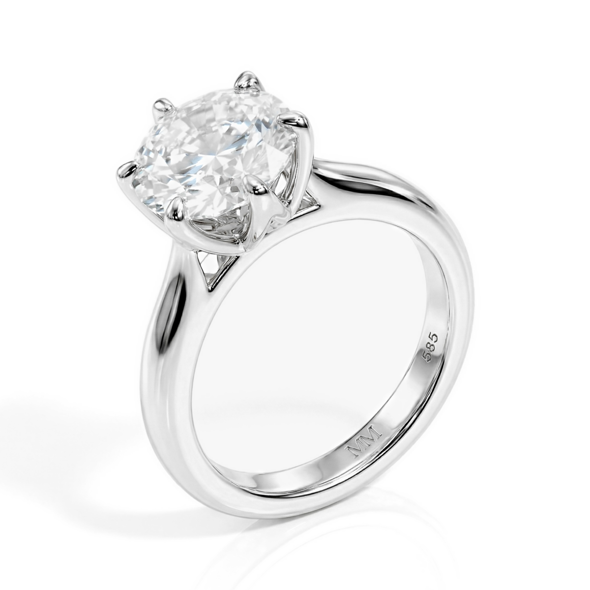Yulia - Moissaniet ring met solitaire in tulp zetting