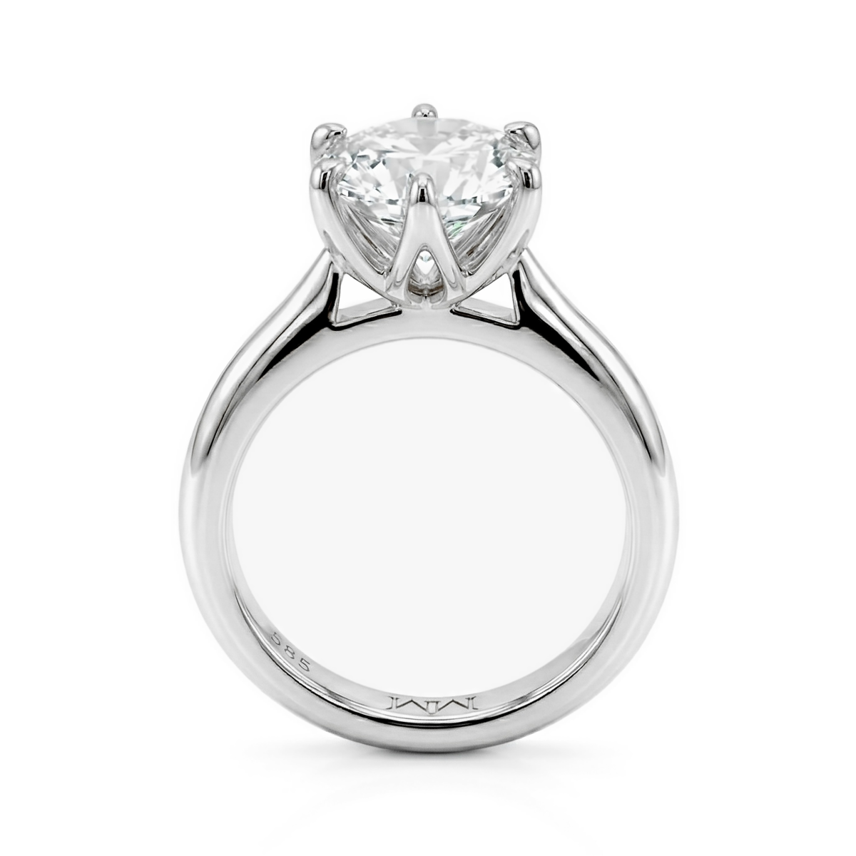 Yulia - Moissaniet ring met solitaire in tulp zetting