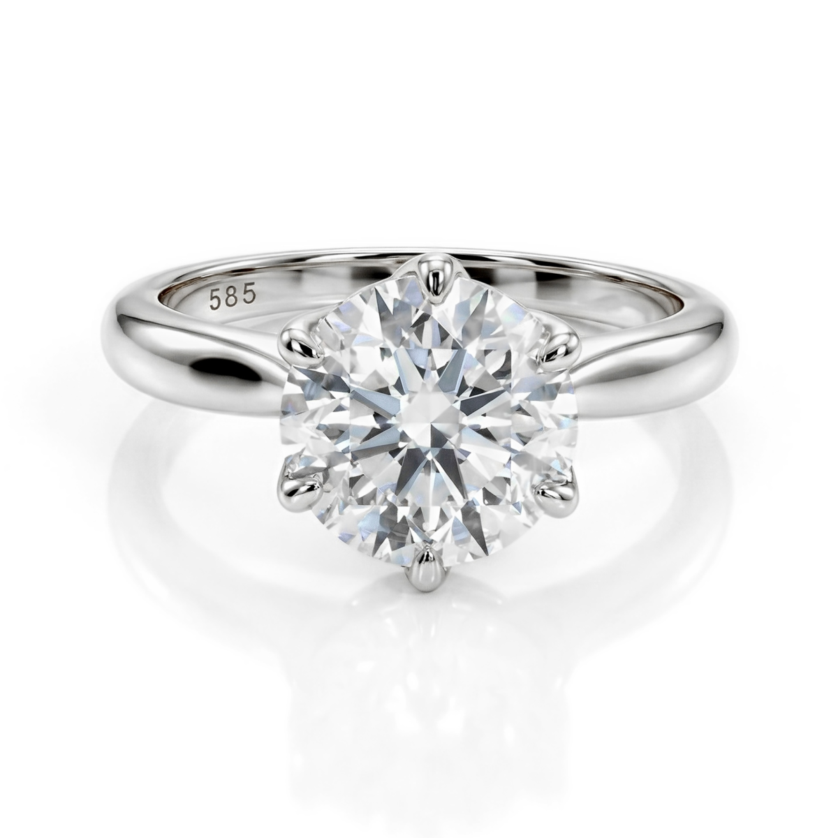 Yulia - Moissaniet ring met solitaire in tulp zetting