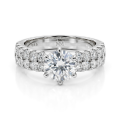 Serena - Moissanite Ring Met Dubbele Pavé Zijstenen