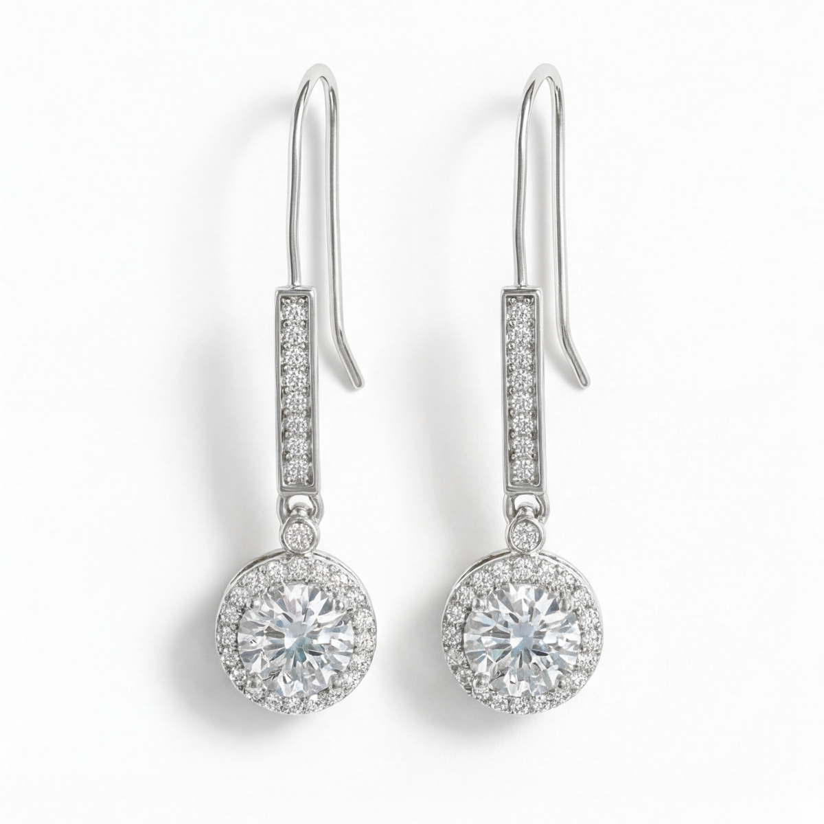 Luminary - Moissanite Halo Oorhangers
