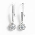 Luminary - Moissanite Halo Oorhangers