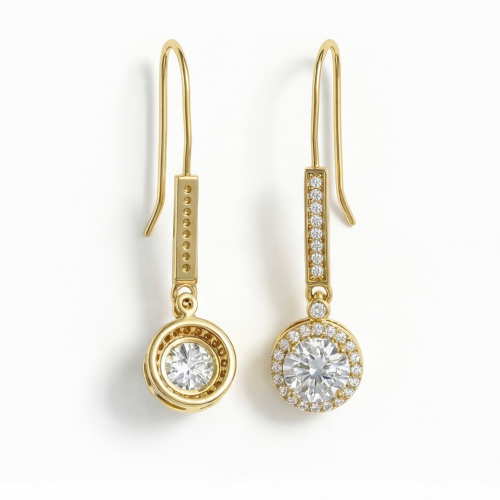 Luminary - moissanite oorhangers met halo