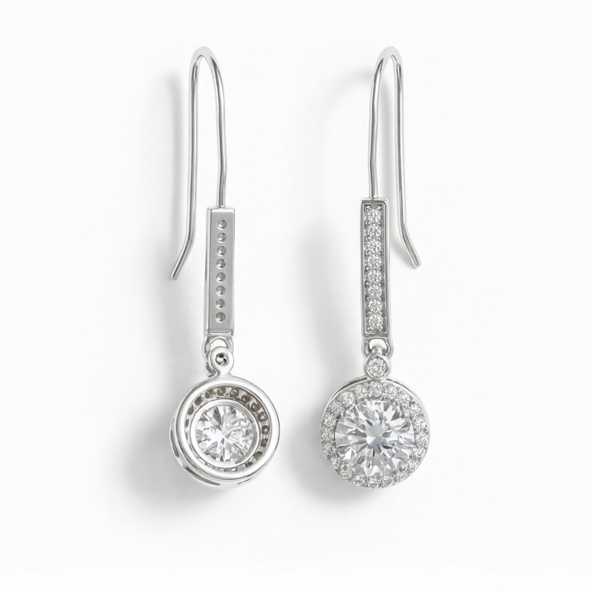 Luminary - Moissanite Halo Oorhangers