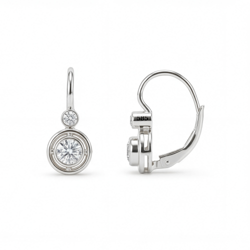 Lunar - moissanite oorbellen met brisuresluiting
