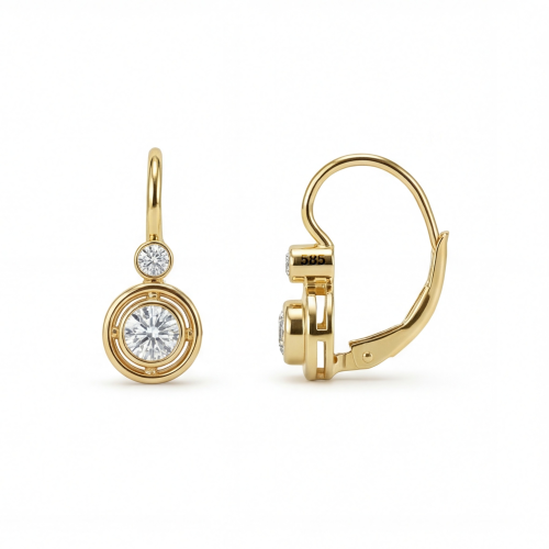 Lunar - moissanite oorbellen met brisuresluiting