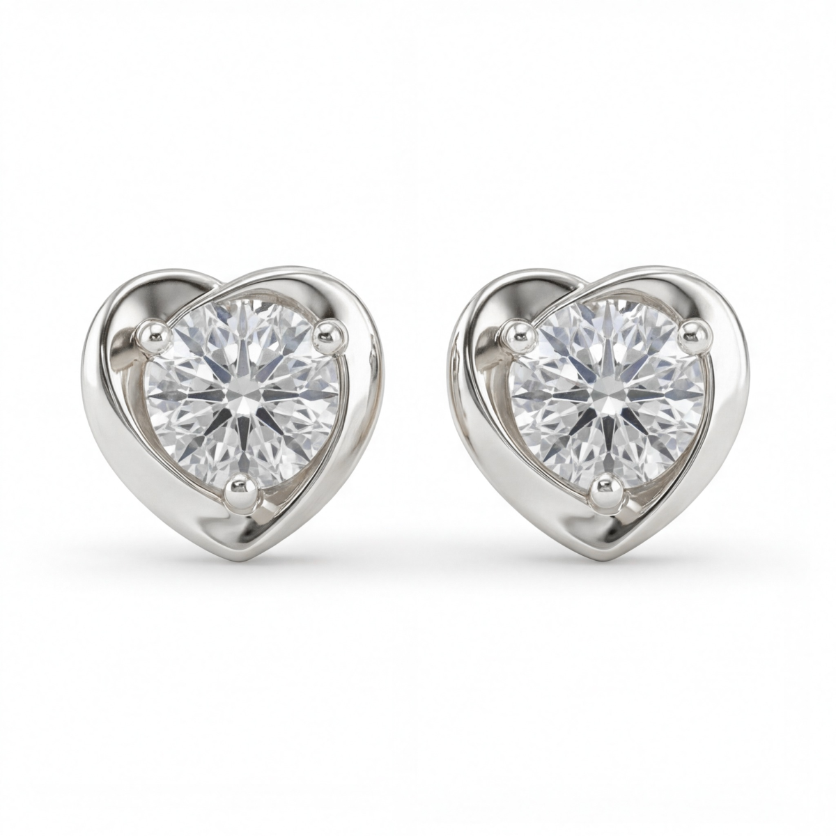 Luster - Moissanite Hart Oorknopjes