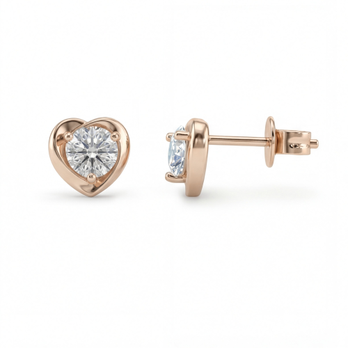 Luster – hartvormige moissanite oorknopjes