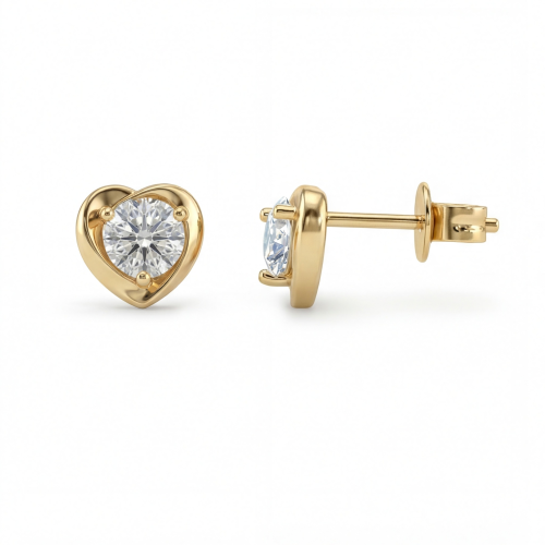 Luster – hartvormige moissanite oorknopjes