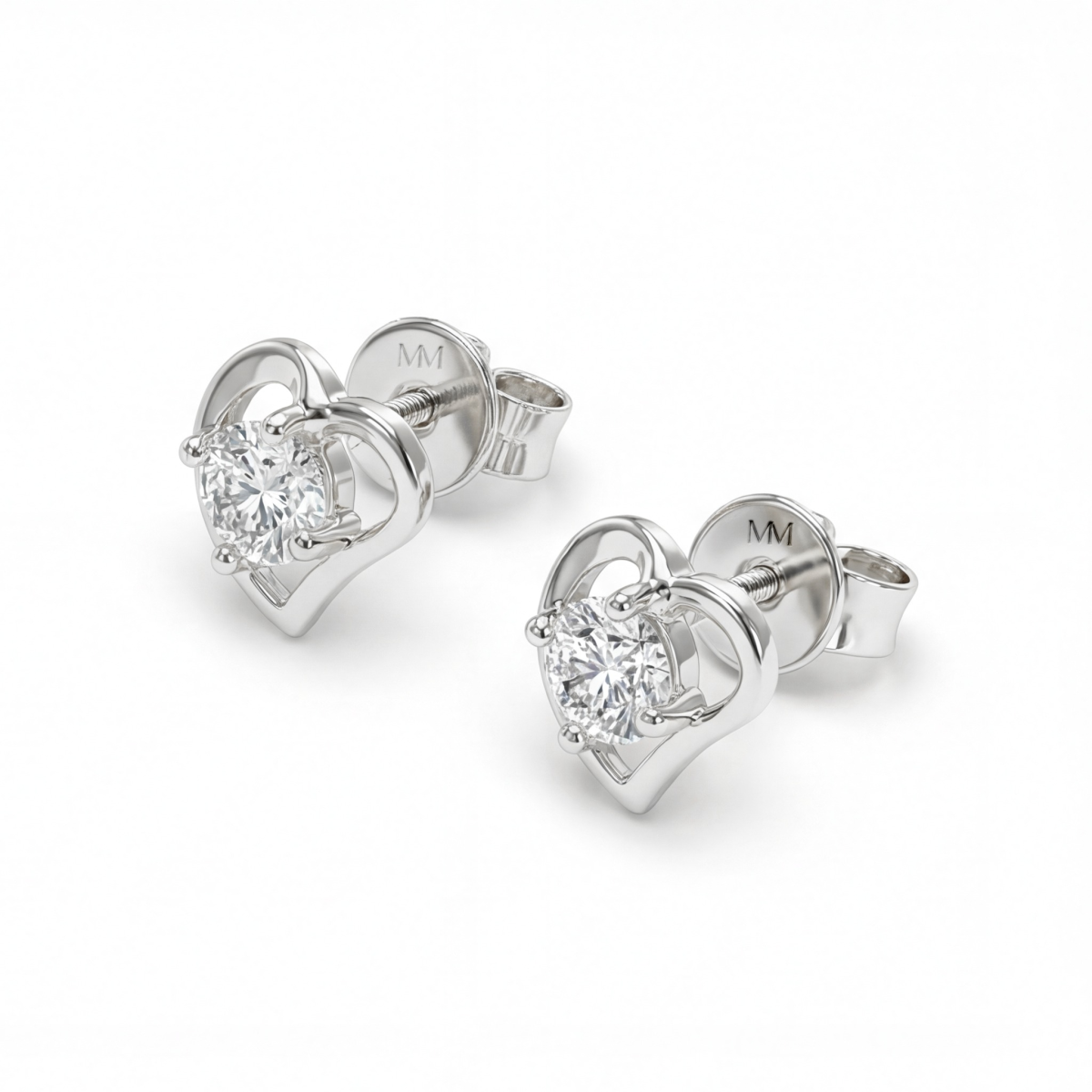 Etheria - Moissanite Hart Oorbellen