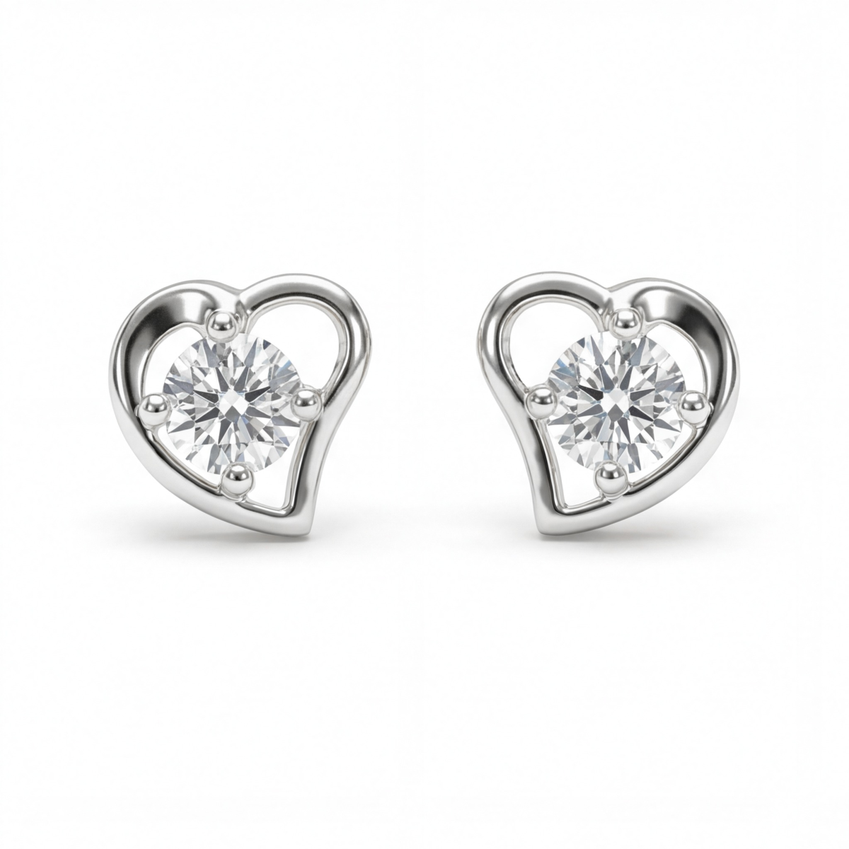 Etheria - Moissanite Hart Oorbellen