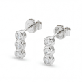 Tri-Bezel - Moissanite Stud Oorbellen in Bezel Setting
