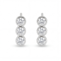 Tri-Bezel - Moissanite Stud Oorbellen in Bezel Setting