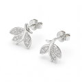 Pavé Leaves - moissanite oorknopjes