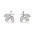 Pavé Bladeren - Moissanite Oorbellen