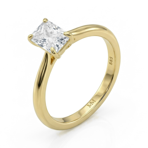 Lustra – radiant moissanite solitair ring
