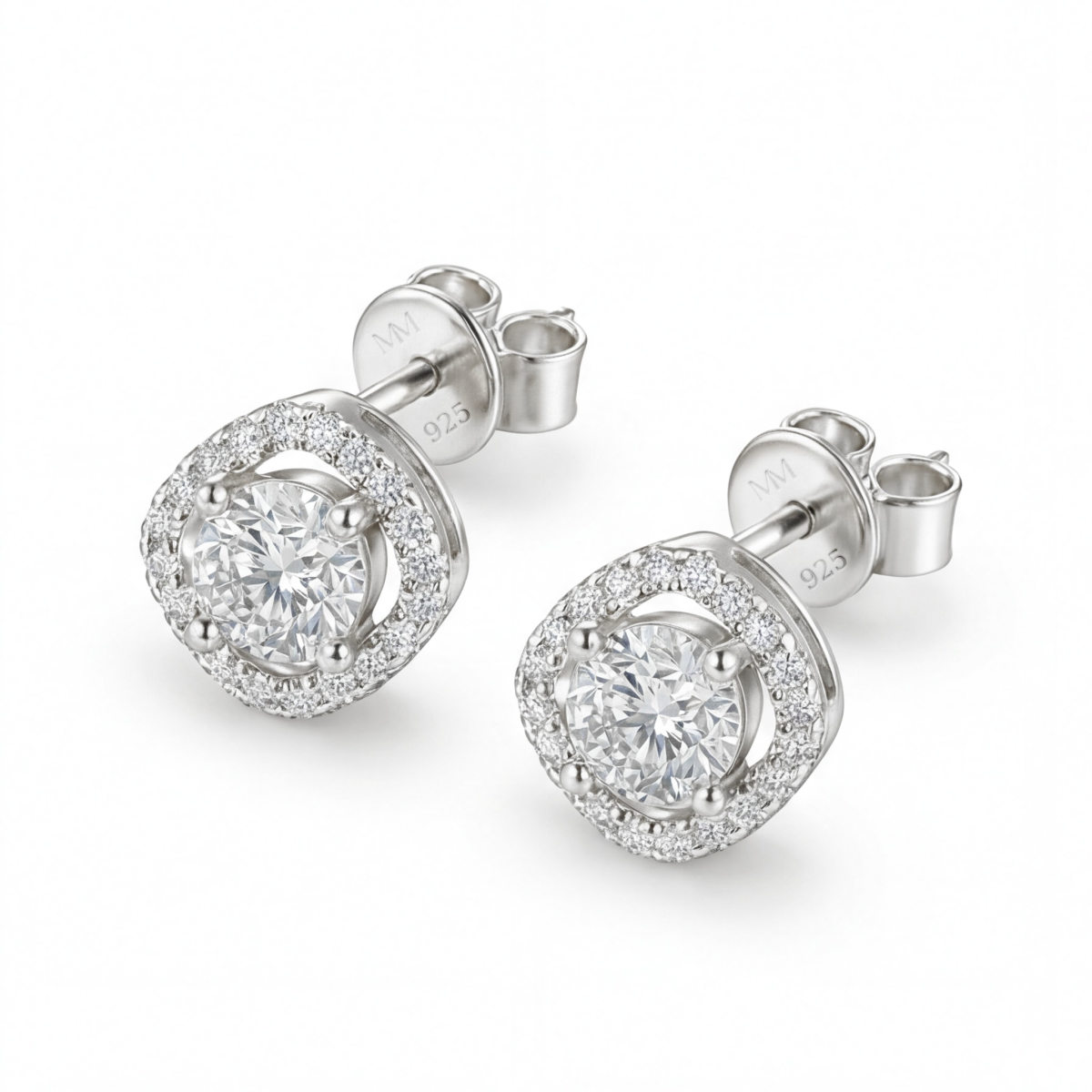 Spaced Halo - Halo Moissanite Stud Oorbellen