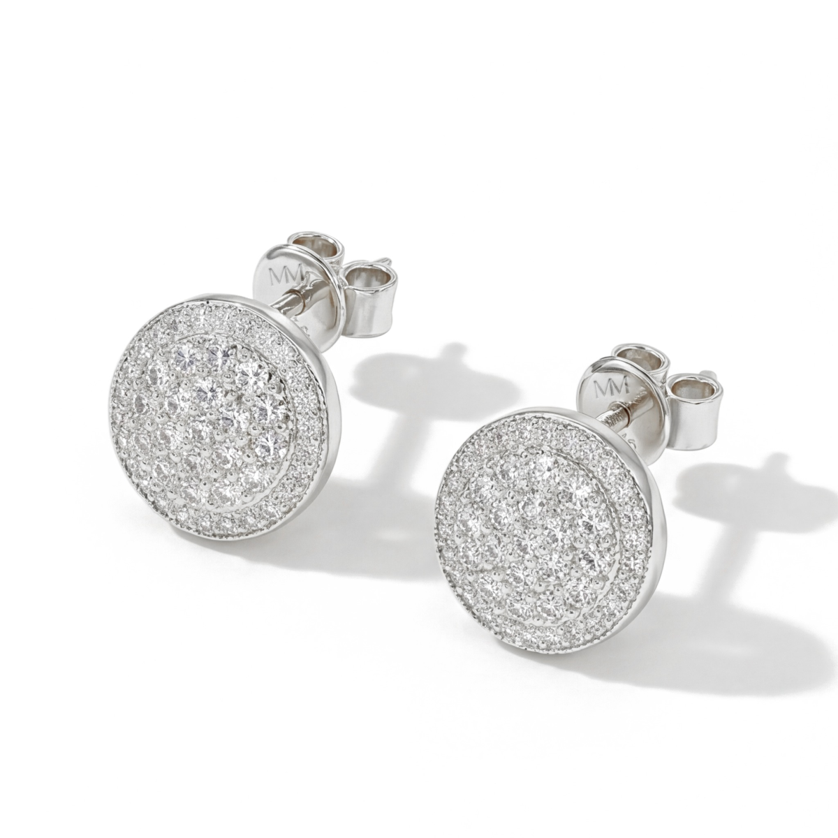 Ronde Clusters - Moissanite Stud Oorbellen in Pavé Zetting