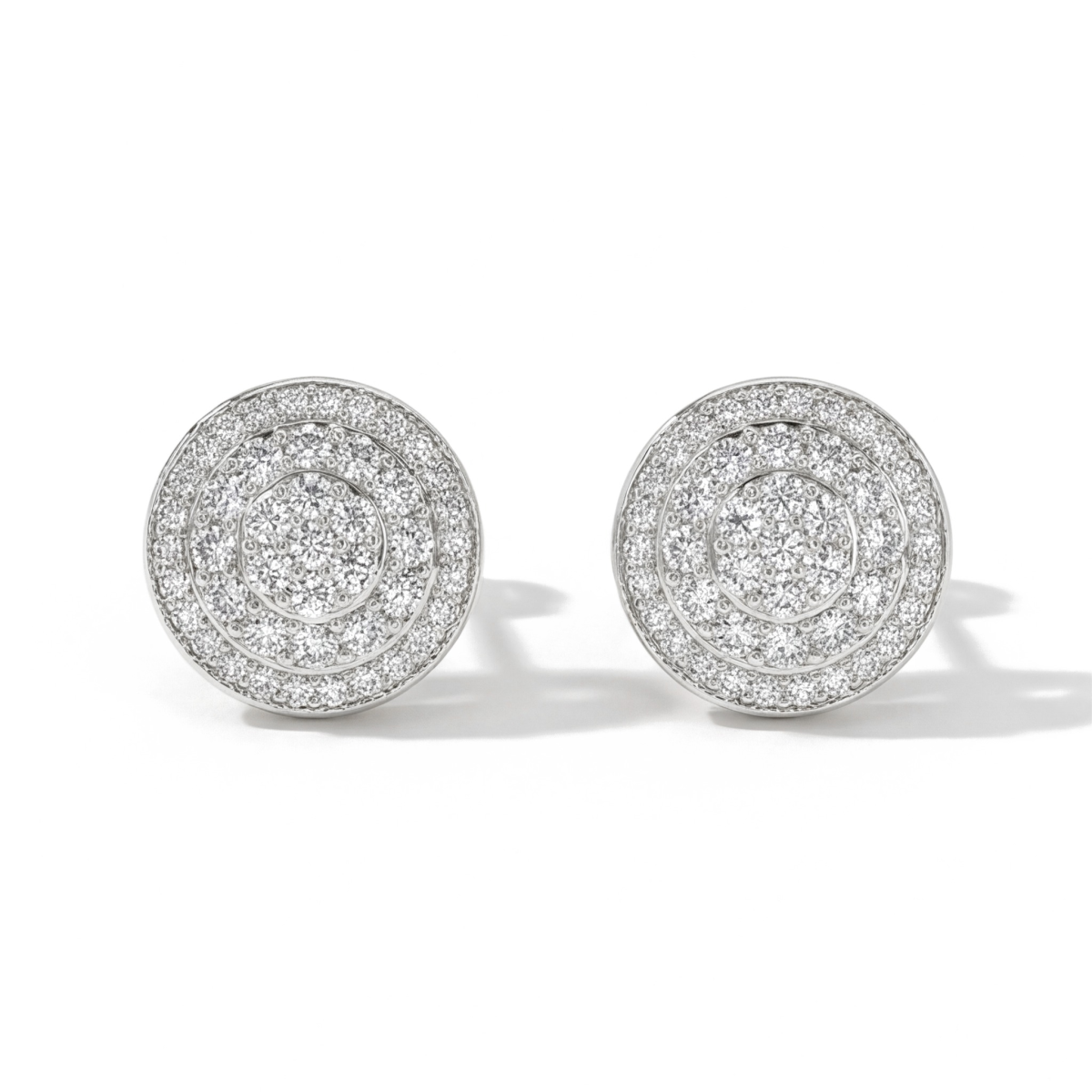 Ronde Clusters - Moissanite Stud Oorbellen in Pavé Zetting