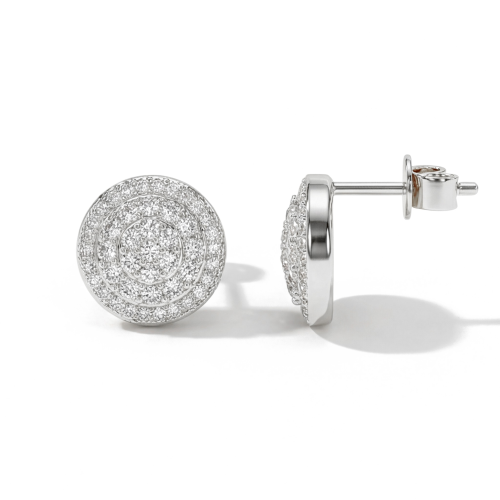 Round Clusters - Moissanite Oorknopjes in Pavé Zetting