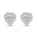 Belleza - Hart Moissanite Oorbellen in Halo Zetting